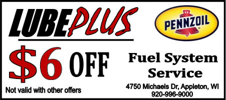 LubePlus 5 dollars off Fuel System Service